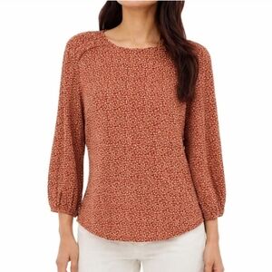 Adrianna Papell Rust Patterned Blouse